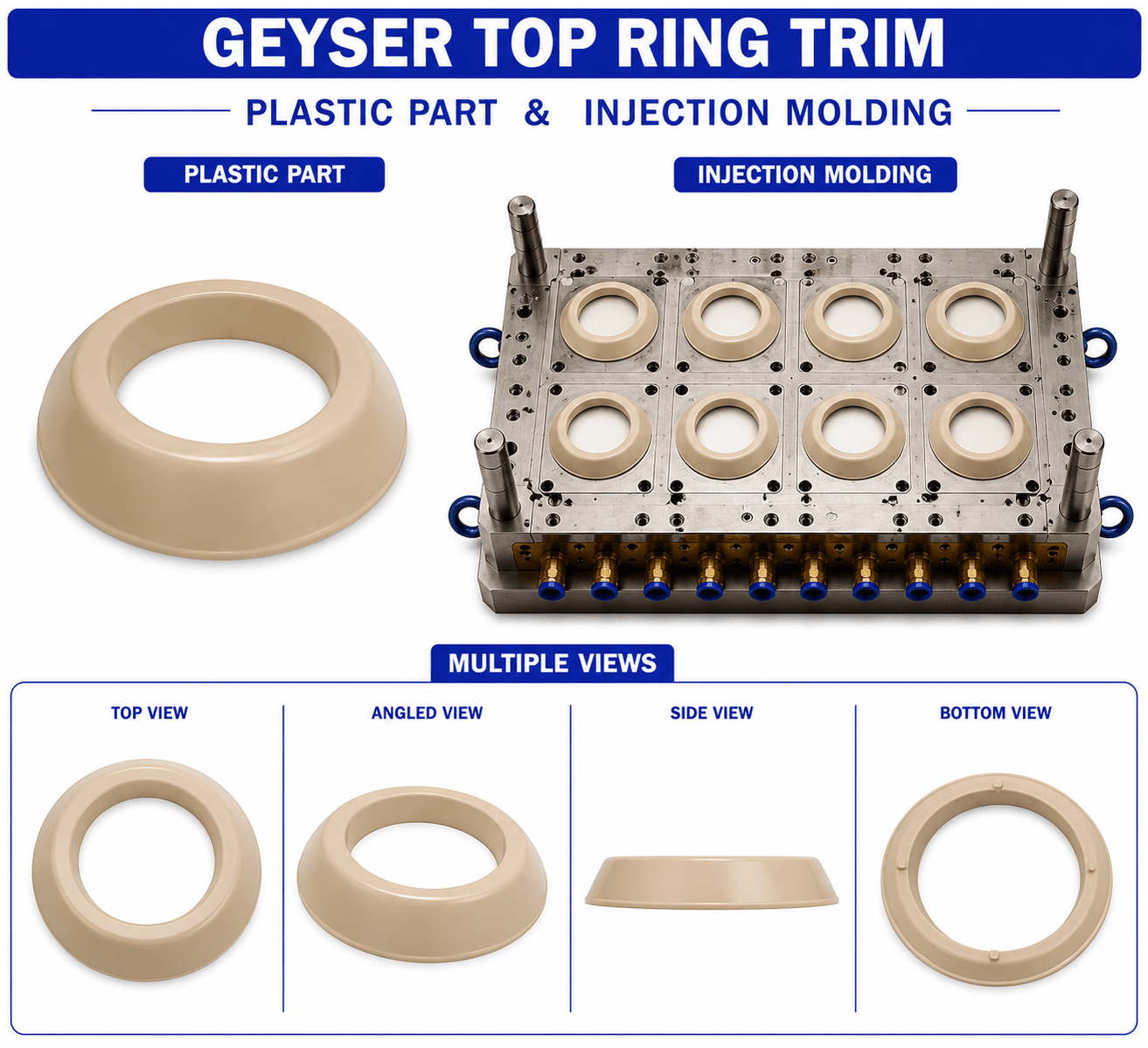 Geyser Plastic Top Ring Trim Mould and Moulding Service